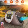 3-4 Person Pop Up Tent Automatic Setup Camping Tent Waterproof Instant Setup Tent with 4 Tent Poles 2 Mosquito Net Windows Carrying Bag for Hiking Cli
