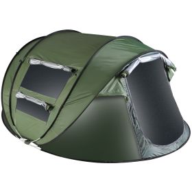 5-8 Person Pop Up Tent Automatic Setup Camping Tent Waterproof Instant Setup Tent with 4 Mosquito Net Windows Carrying Bag for Hiking Climbing Adventu (Option: Green_5_8Person)