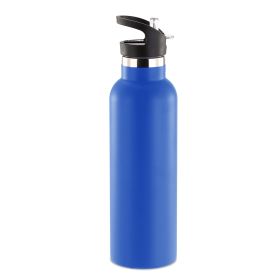 Sports Water Bottle Stainless Steel Vacuum-Insulated Drinking Cup w/ Straws Outdoor Cycling Hiking (Option: 750ml_BLU)