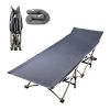 Folding Camping Cot Portable Sleeping Camping Bed Collapsible Travel Camp Cots Guest Bed Cot with 2-Sided Soft Pad 440LBS Max Load